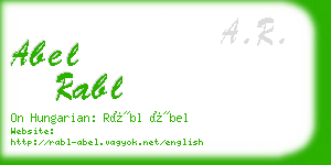 abel rabl business card